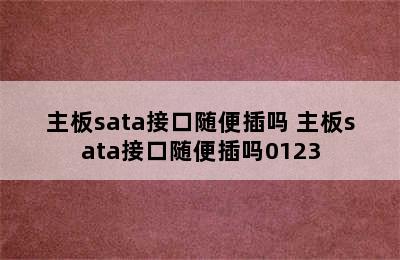 主板sata接口随便插吗 主板sata接口随便插吗0123